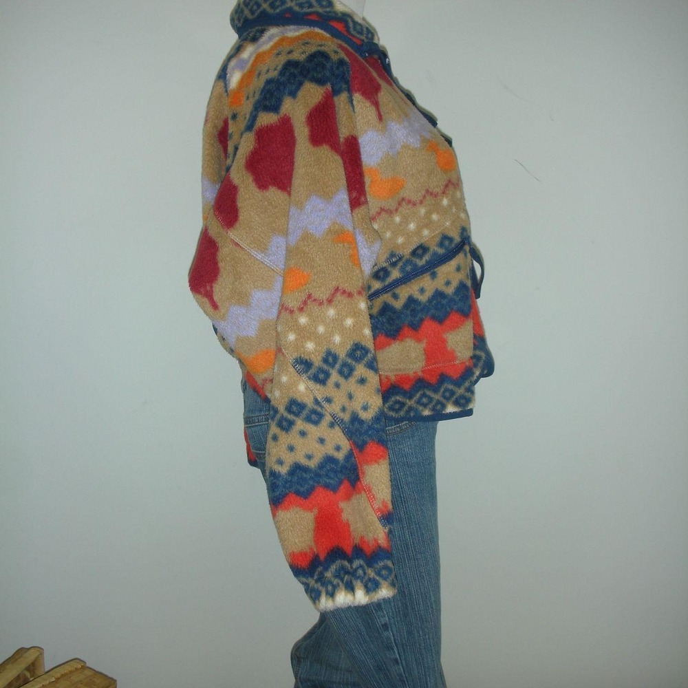 Urban Outfitters Retro Pattern Fleece Jacket S Gorpcore Y2K Outdoor Ski - Picture 4 of 7